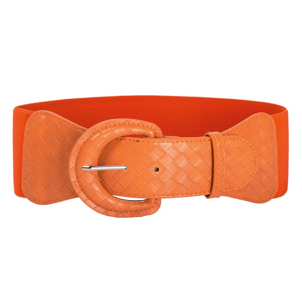 Elegant Women's Stretchy Elastic Waist Belt Wide Polyurethane Leather Band - Picture 93 of 129
