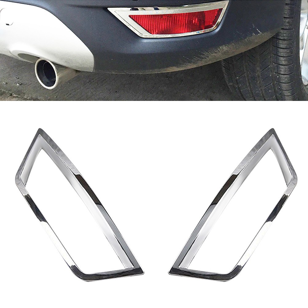 Chrome Fog Light Covers Trim For 2017-2019 Ford Escape SUV - Front & Rear, Mirror Finish