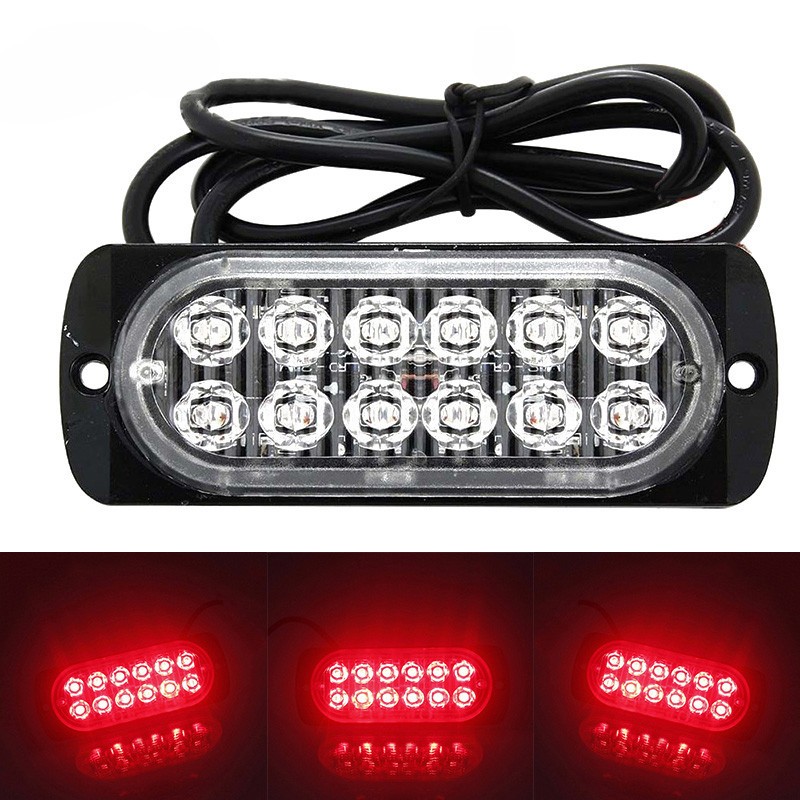 12LED Off-road Car Trucks Safety Urgent Working Fog Red Light Lamp 12V~24V 36W - Picture 2 of 12