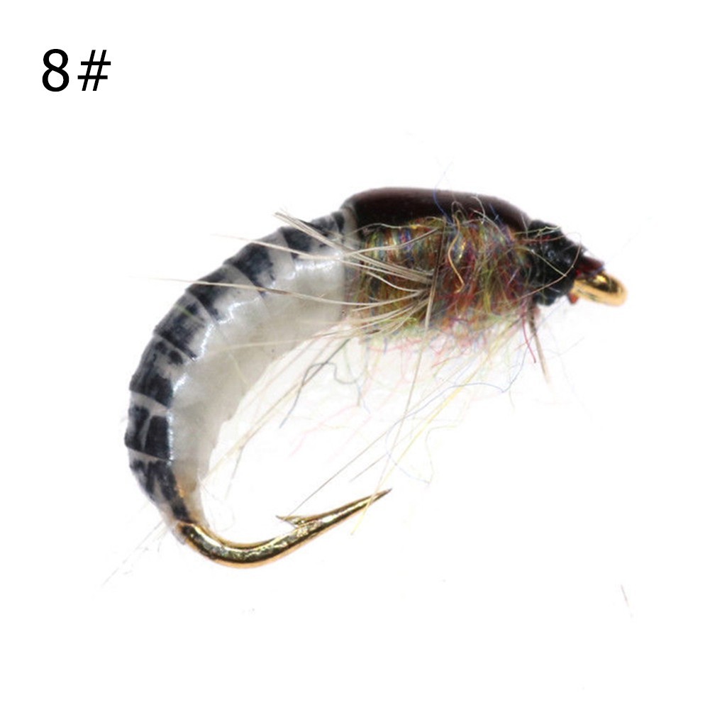 Señuelo para insectos 8#/10#/12#/14# Cebo artificial negro+blanco mosca - Imagen 24 de 53