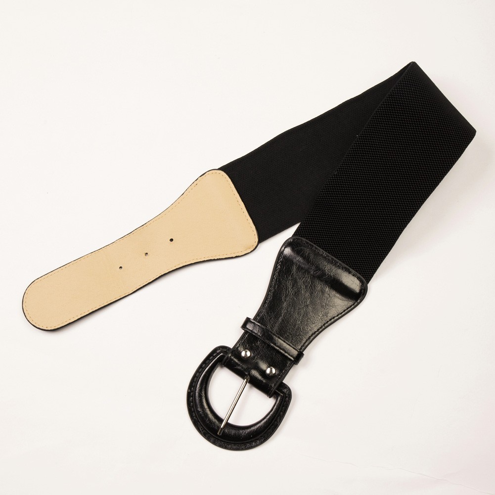 Elegant Women's Stretchy Elastic Waist Belt Wide Polyurethane Leather Band - Picture 119 of 129