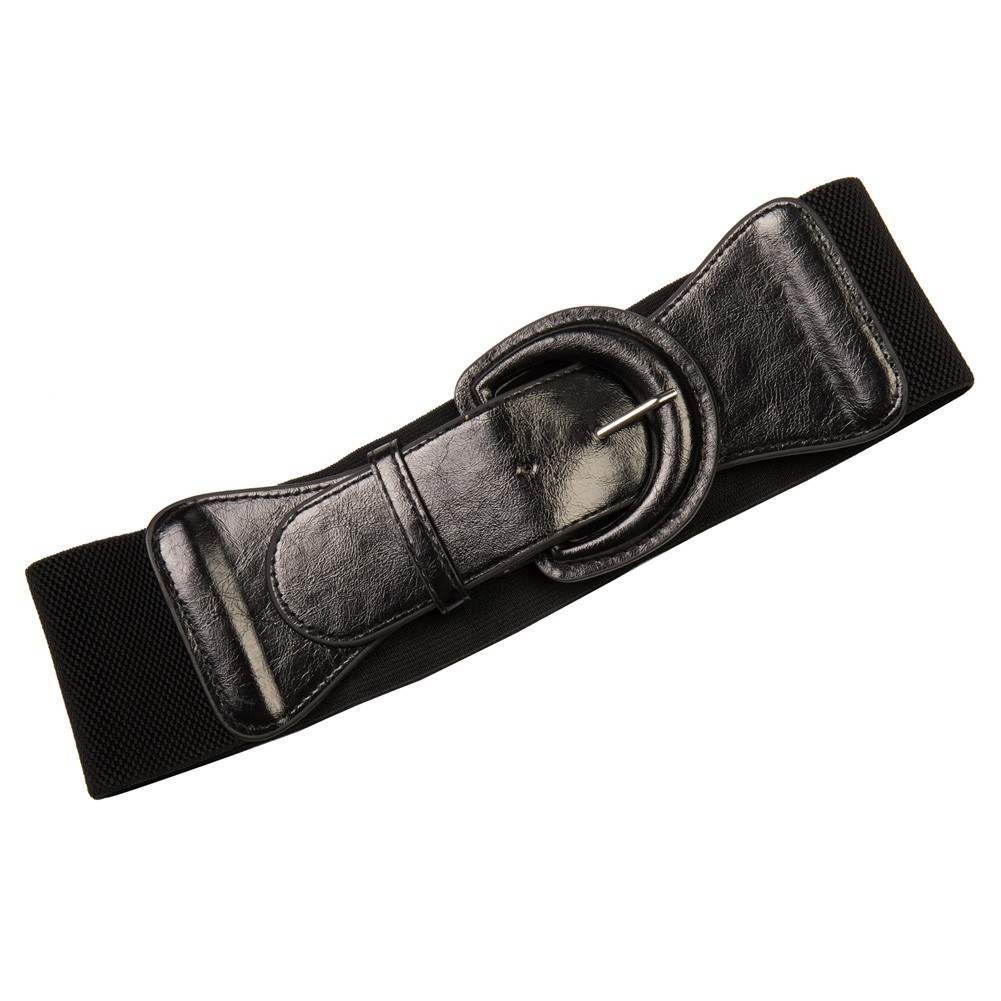 Elegant Women's Stretchy Elastic Waist Belt Wide Polyurethane Leather Band - Picture 117 of 129