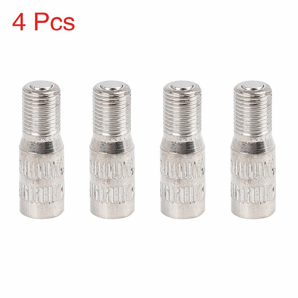 Valve Stem Extensions Extender Wheel 27mm 4pcs Brass Car Screw-On Silver Tone - Picture 5 of 12