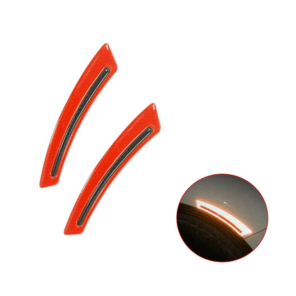 Reflective Car Stickers Accessories Car Decals Epoxy + Carbon Fiber Red - Picture 6 of 9