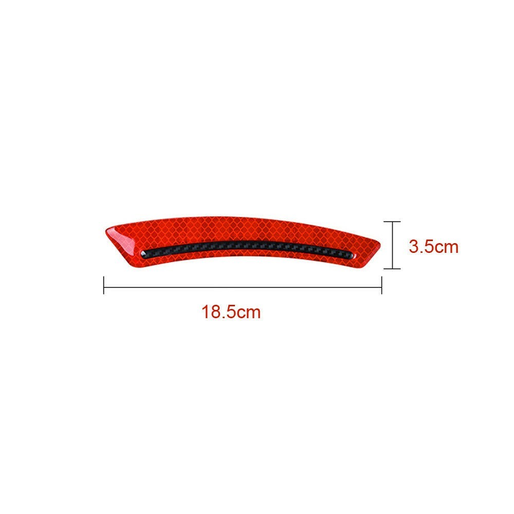 Reflective Car Stickers Accessories Car Decals Epoxy + Carbon Fiber Red - Picture 8 of 9