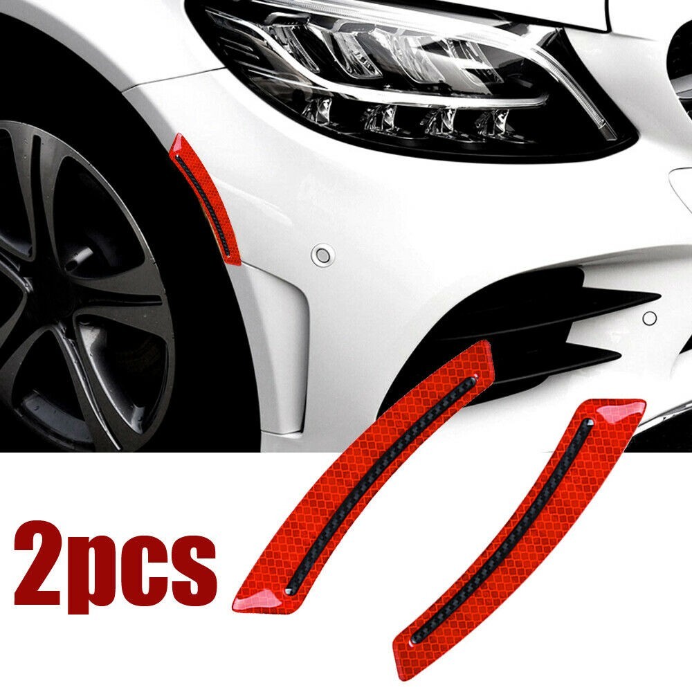 Reflective Car Stickers Accessories Car Decals Epoxy + Carbon Fiber Red