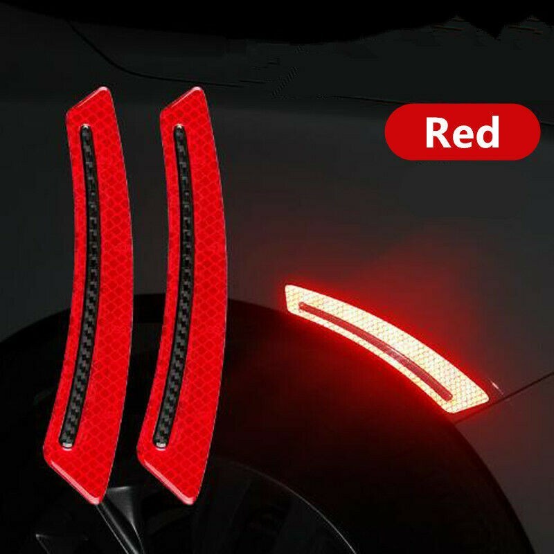 Reflective Car Stickers Accessories Car Decals Epoxy + Carbon Fiber Red - Picture 5 of 9