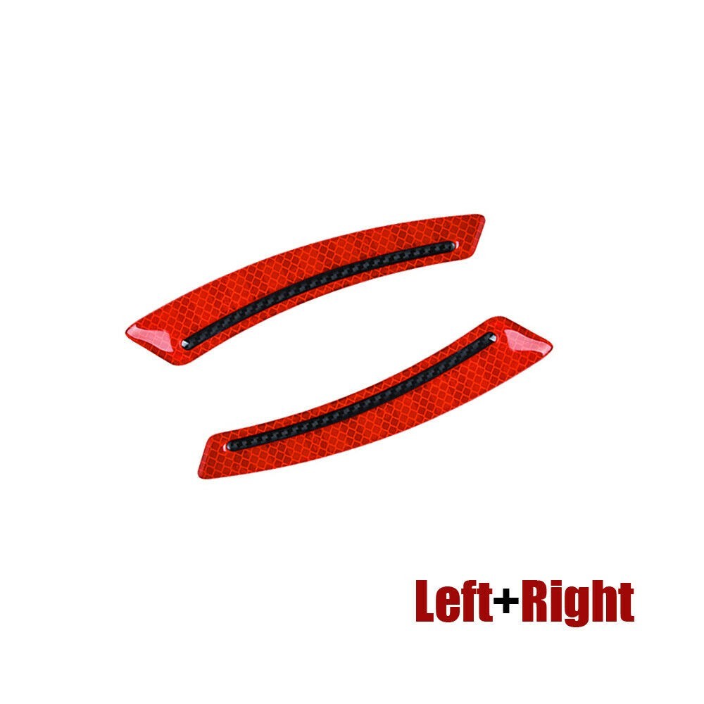 Reflective Car Stickers Accessories Car Decals Epoxy + Carbon Fiber Red - Picture 2 of 9