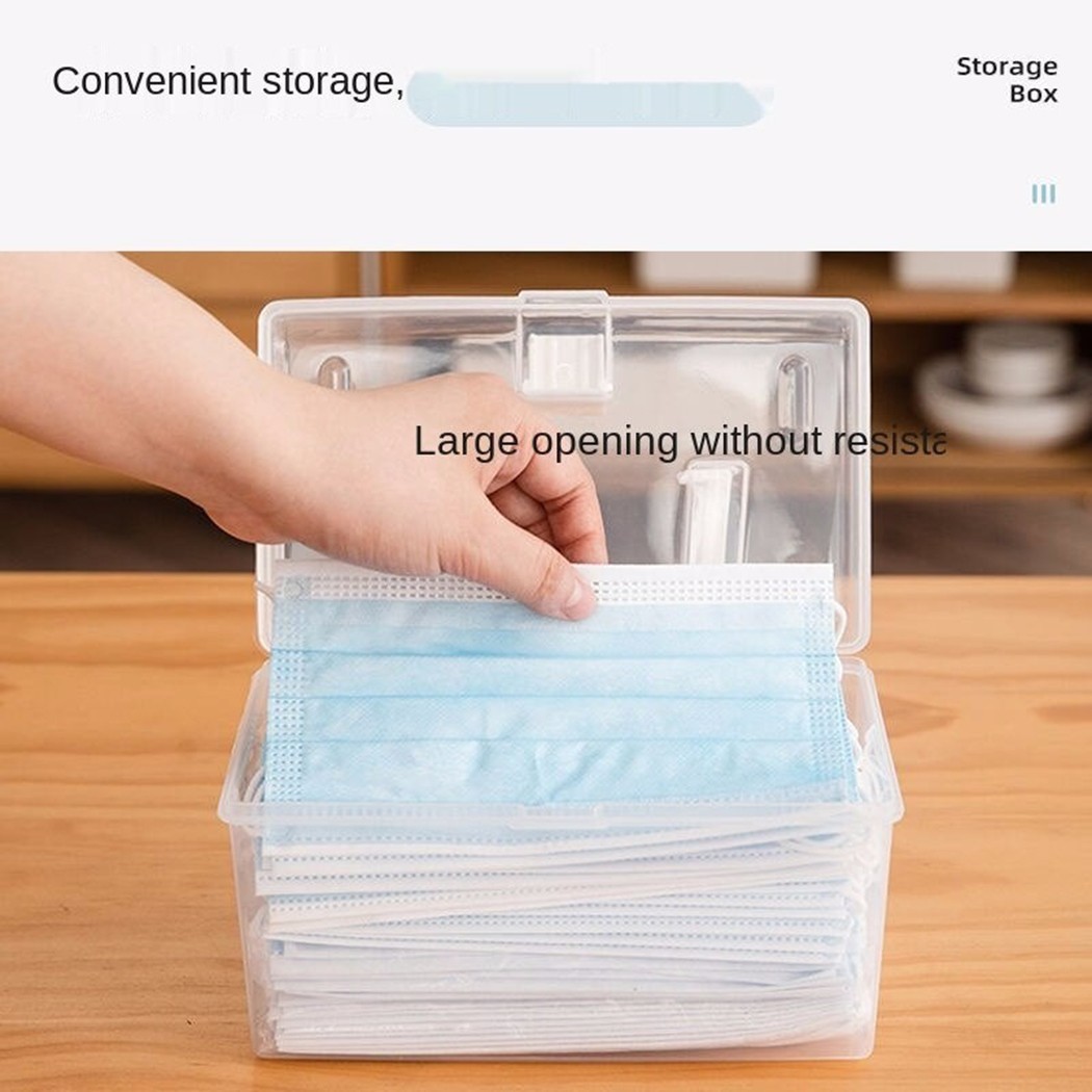 Mask Storage Box with Handle Household Dustproof Sealed Large Capacity Box - Picture 23 of 24