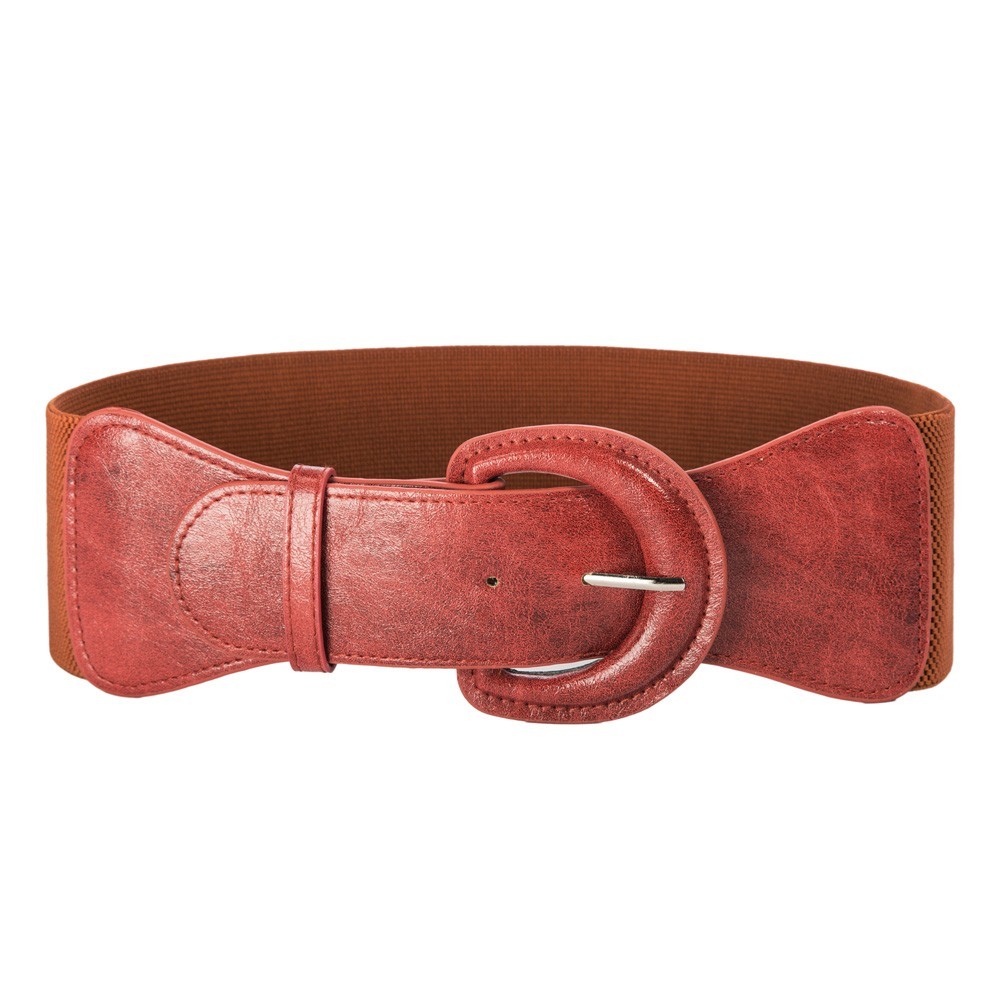 Elegant Women's Stretchy Elastic Waist Belt Wide Polyurethane Leather Band - Picture 98 of 129