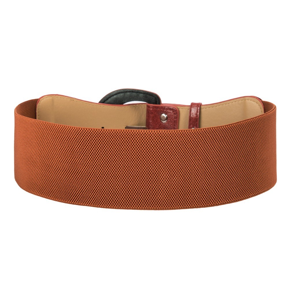 Elegant Women's Stretchy Elastic Waist Belt Wide Polyurethane Leather Band - Picture 99 of 129