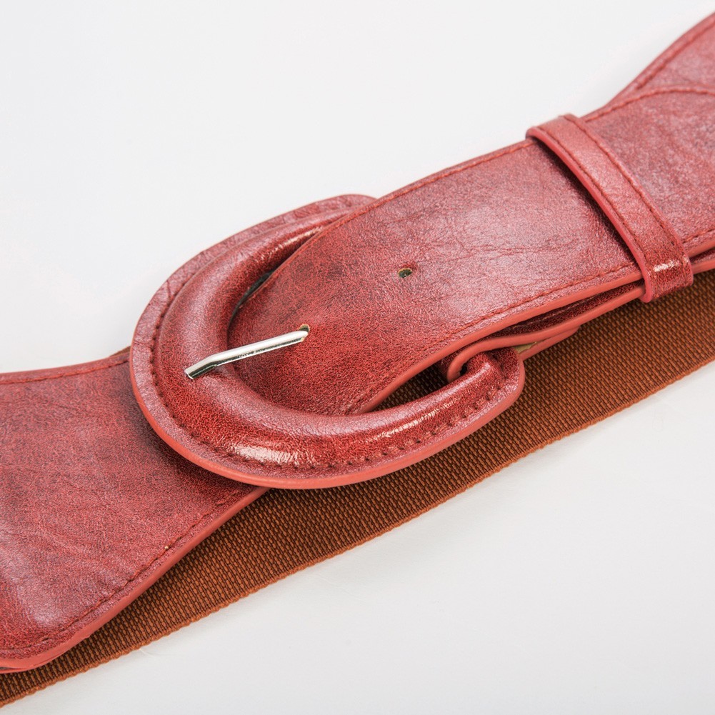 Elegant Women's Stretchy Elastic Waist Belt Wide Polyurethane Leather Band - Picture 101 of 129