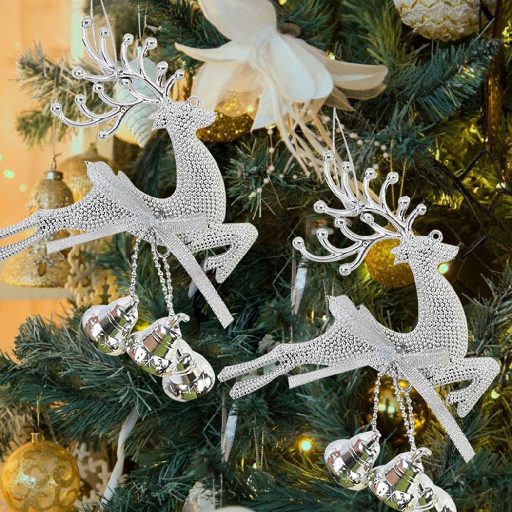 2021 Neu Elch Weihnachtsdeko PVC Rentier Silber Weihnachtsschmuck Gold - Bild 27 von 35