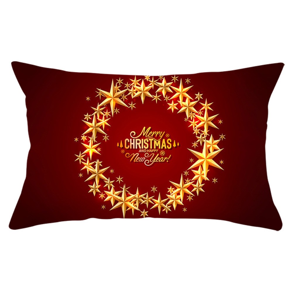 Christmas Throw Pillow Case Cushion Cover Tree Snowflake Sofa Bed Pillowcase