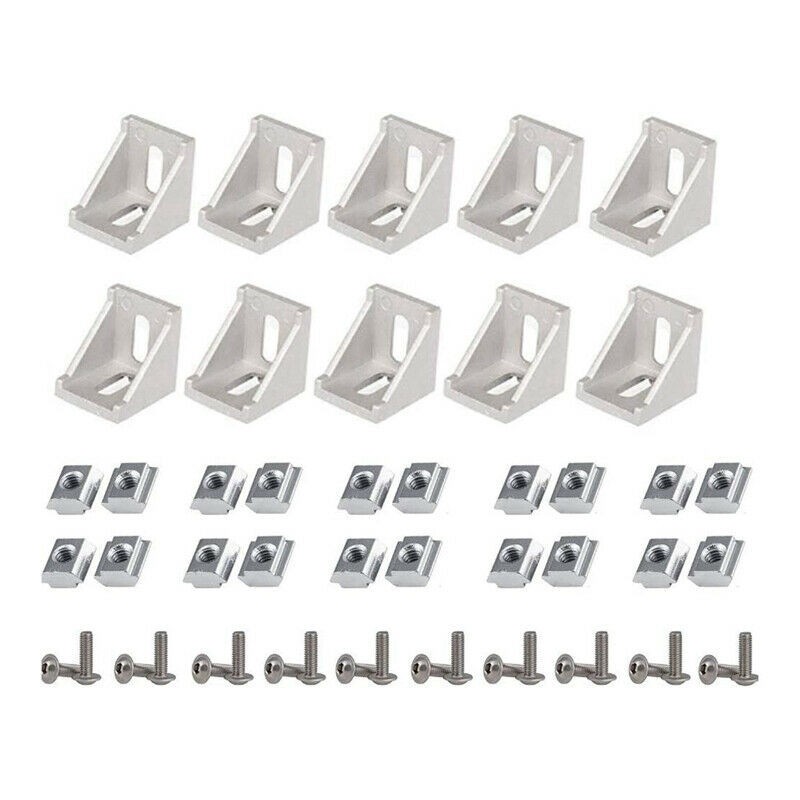 Practical Corner Bracket Aluminum For 6mm Slot M5 X 10mm Silver T-slot - Picture 3 of 10