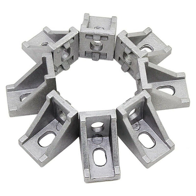 Practical Corner Bracket Aluminum For 6mm Slot M5 X 10mm Silver T-slot - Picture 6 of 10