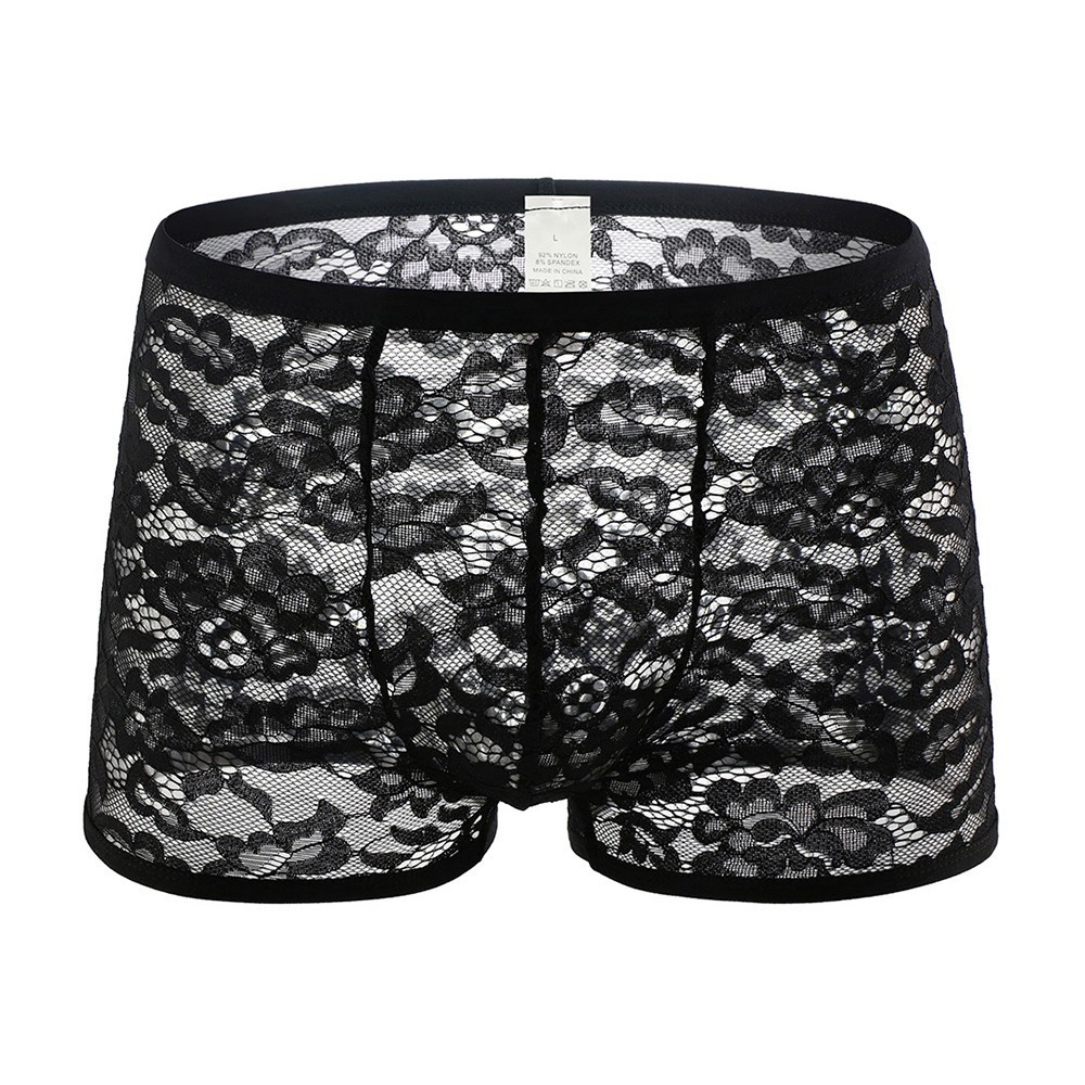 Boxer slip sexy dentelle sous vêtement pour homme transparent transparent trans - Picture 17 of 44