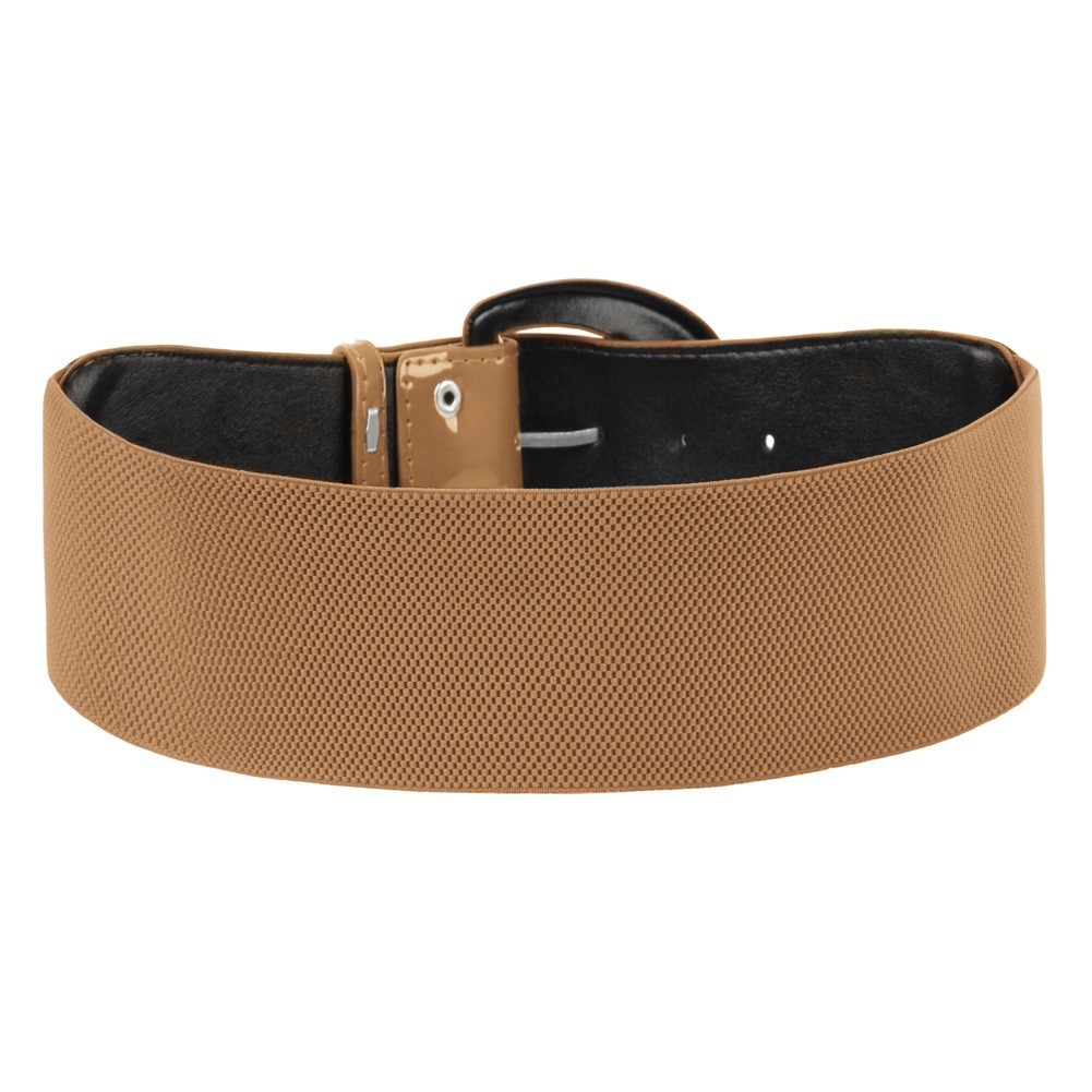 Elegant Women's Stretchy Elastic Waist Belt Wide Polyurethane Leather Band - Picture 50 of 129