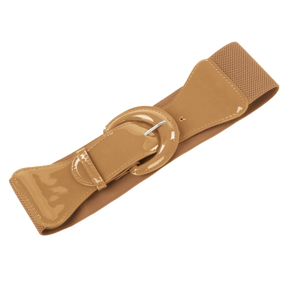 Elegant Women's Stretchy Elastic Waist Belt Wide Polyurethane Leather Band - Picture 51 of 129
