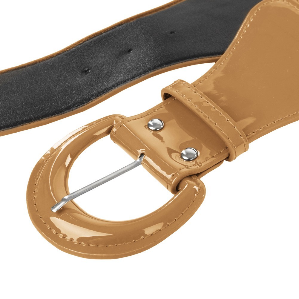 Elegant Women's Stretchy Elastic Waist Belt Wide Polyurethane Leather Band - Picture 49 of 129