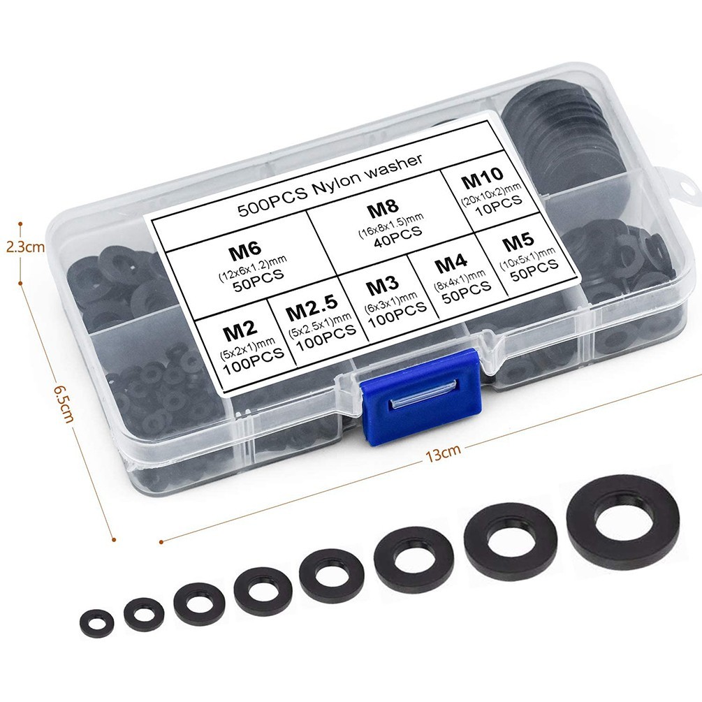 Ensemble de rondelles forme de rondelles large gamme d'utilisations 500 pièces - Afbeelding 8 van 12