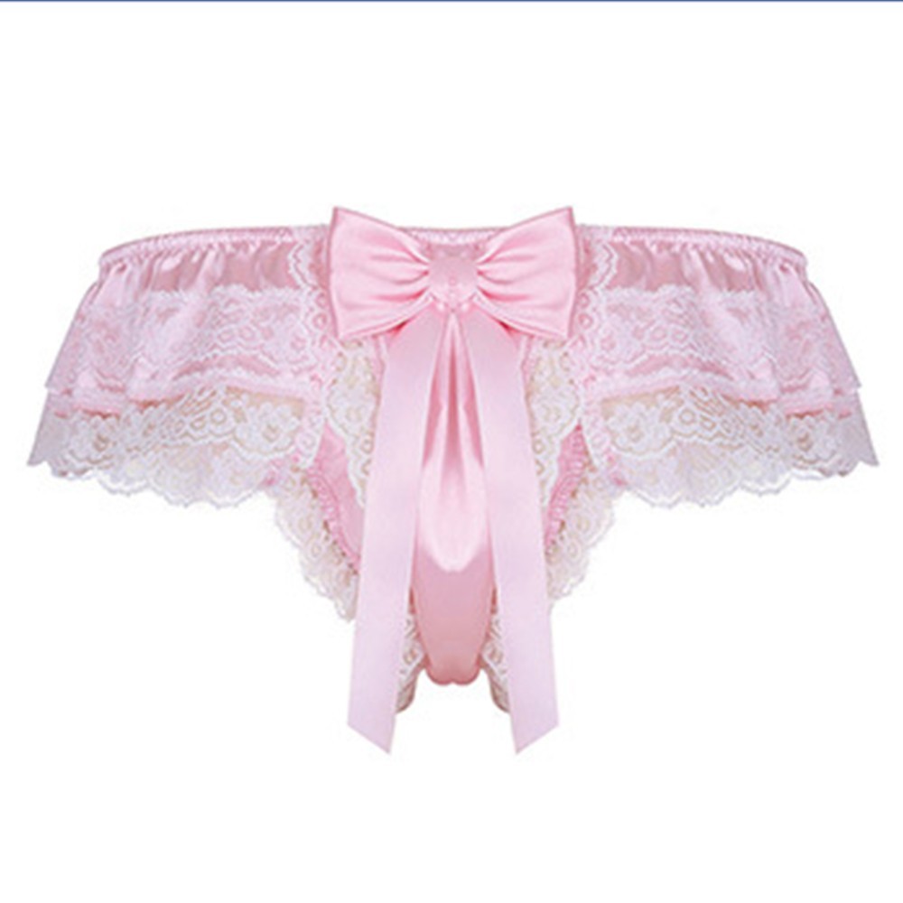 Hombres Sissy Encaje Transparente Bragas Sexy Satén Tanga Tanga Calzoncillos Ropa Interior - Imagen 23 de 50