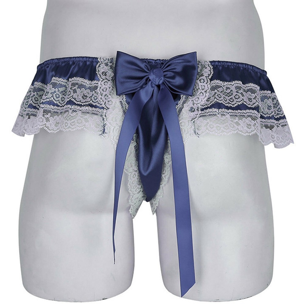 Hombres Sissy Encaje Transparente Bragas Sexy Satén Tanga Tanga Calzoncillos Ropa Interior - Imagen 40 de 50