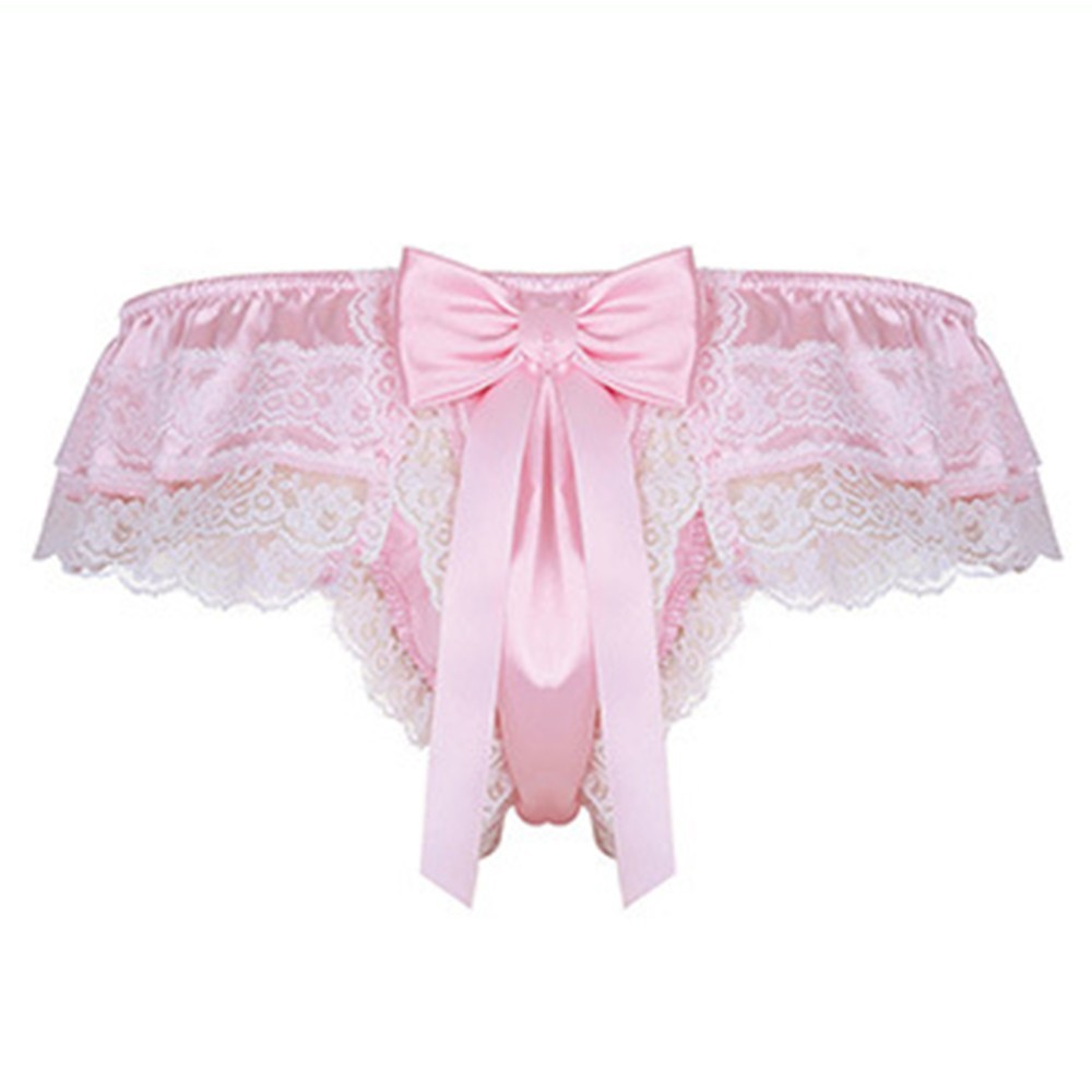Hombres Sissy Encaje Transparente Bragas Sexy Satén Tanga Tanga Calzoncillos Ropa Interior - Imagen 21 de 50
