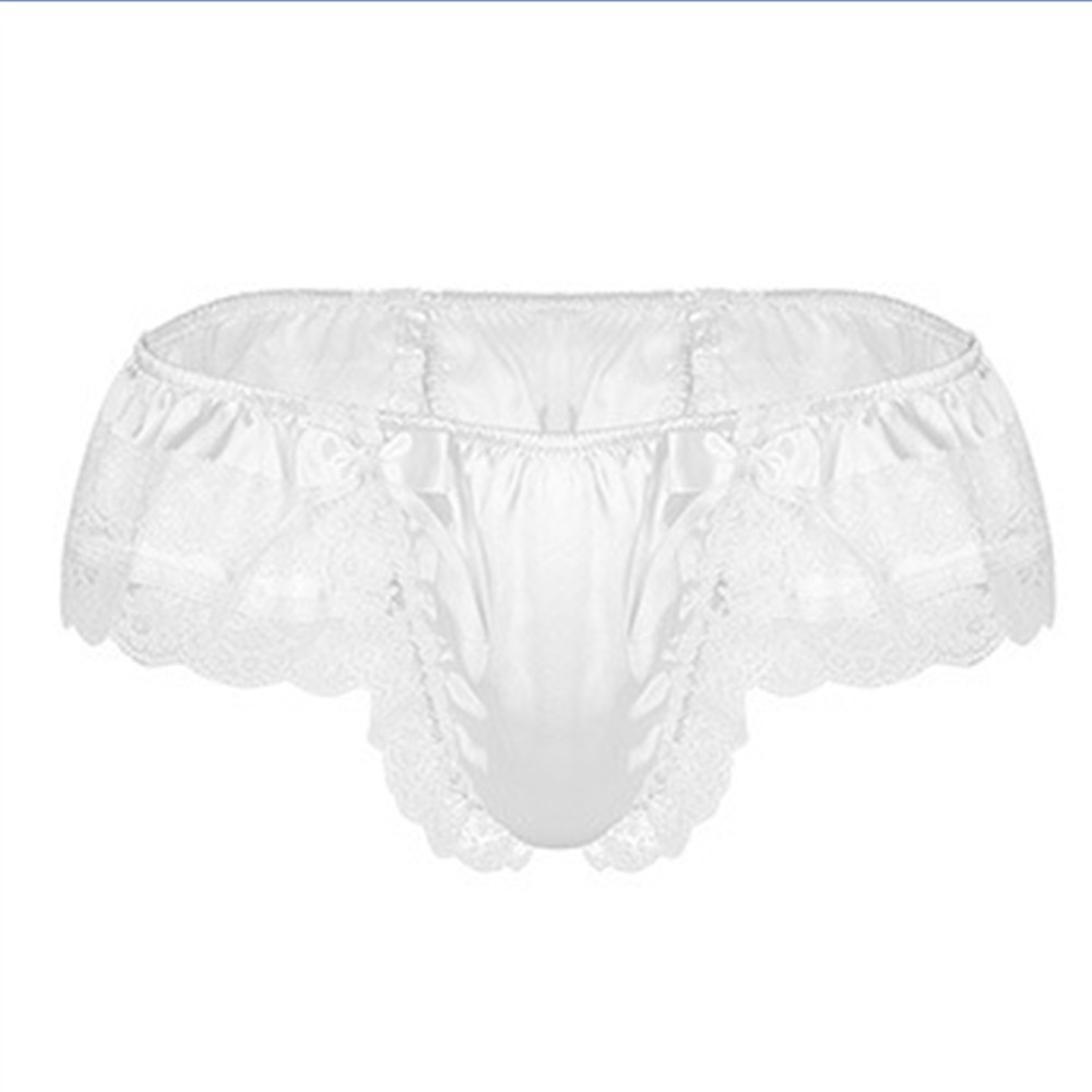Hombres Sissy Encaje Transparente Bragas Sexy Satén Tanga Tanga Calzoncillos Ropa Interior - Imagen 29 de 50