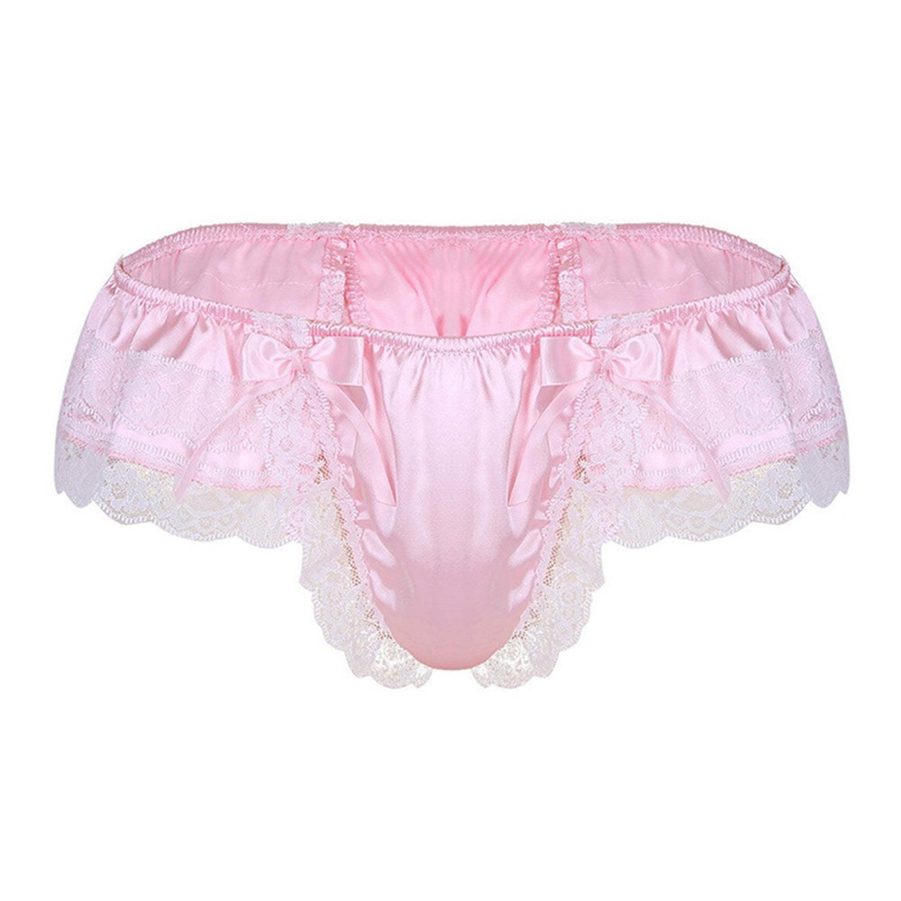 Hombres Sissy Encaje Transparente Bragas Sexy Satén Tanga Tanga Calzoncillos Ropa Interior - Imagen 27 de 50