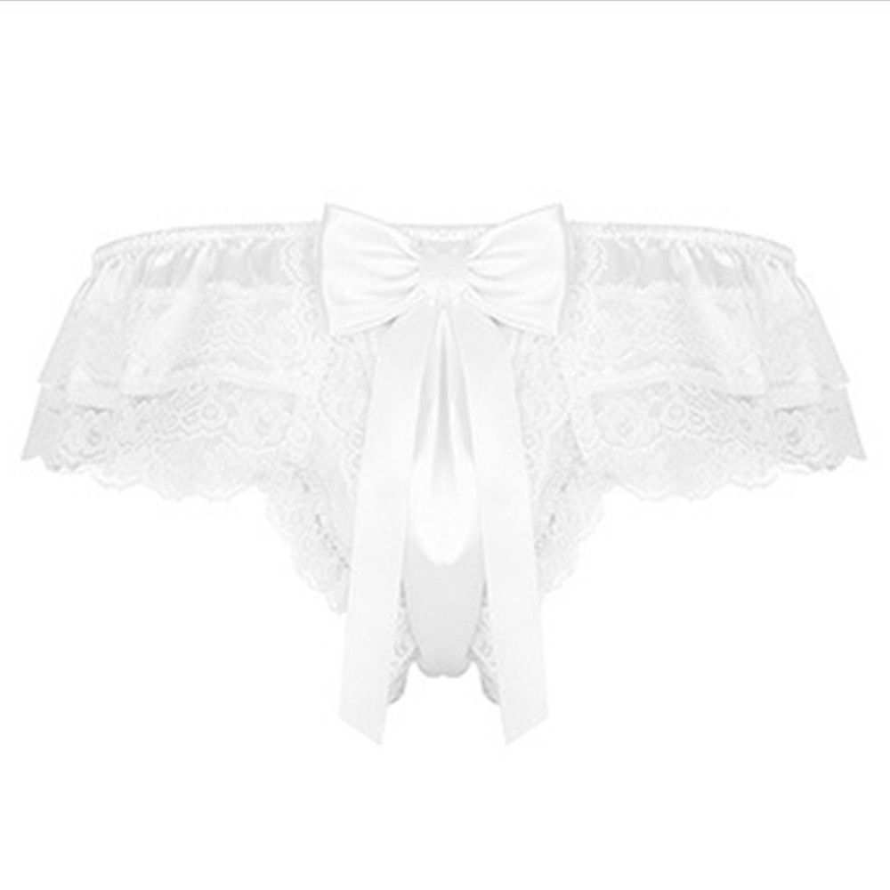 Hombres Sissy Encaje Transparente Bragas Sexy Satén Tanga Tanga Calzoncillos Ropa Interior - Imagen 30 de 50