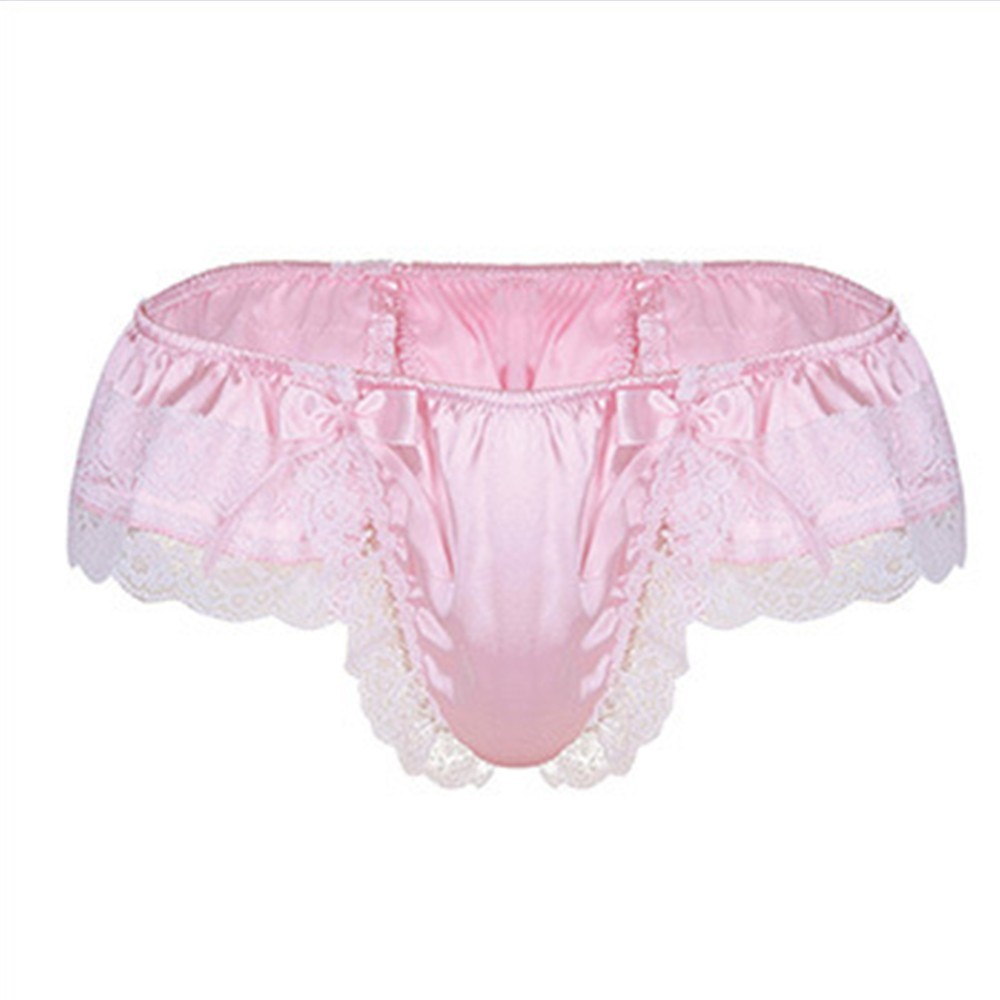 Hombres Sissy Encaje Transparente Bragas Sexy Satén Tanga Tanga Calzoncillos Ropa Interior - Imagen 24 de 50
