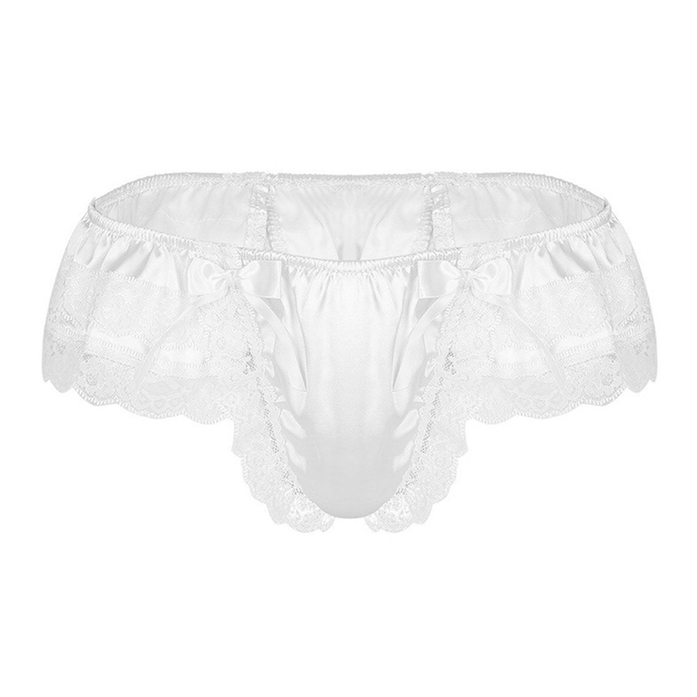 Hombres Sissy Encaje Transparente Bragas Sexy Satén Tanga Tanga Calzoncillos Ropa Interior - Imagen 32 de 50