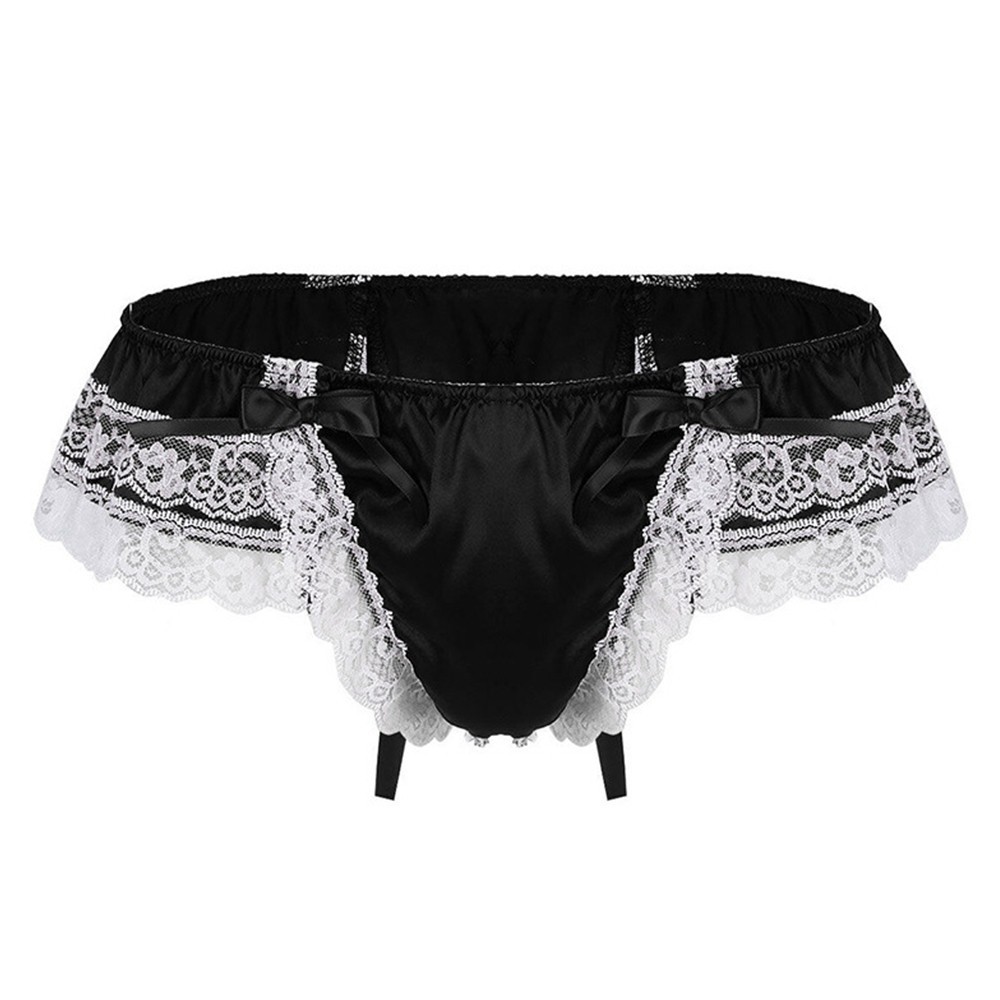 Hombres Sissy Encaje Transparente Bragas Sexy Satén Tanga Tanga Calzoncillos Ropa Interior - Imagen 43 de 50