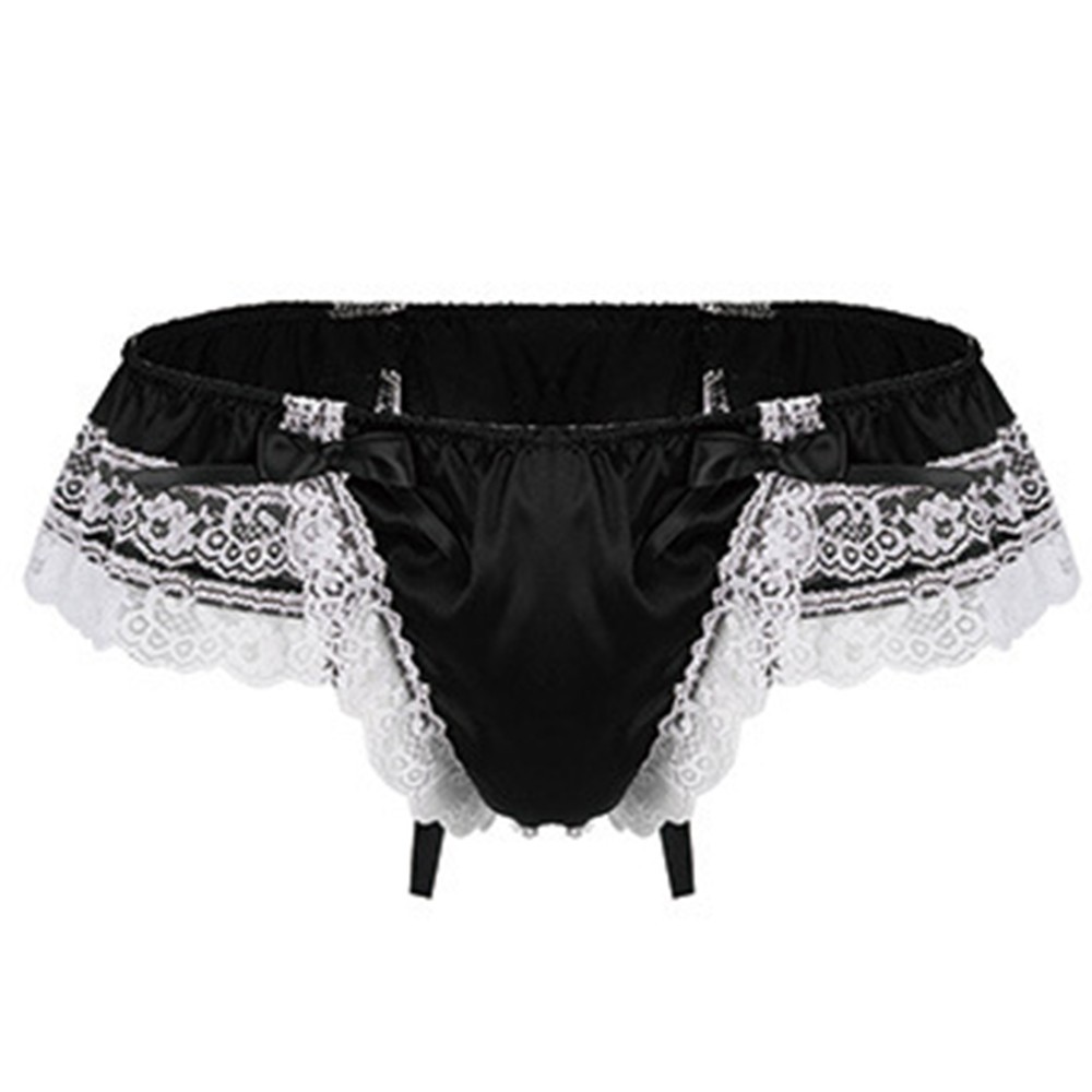Hombres Sissy Encaje Transparente Bragas Sexy Satén Tanga Tanga Calzoncillos Ropa Interior - Imagen 46 de 50