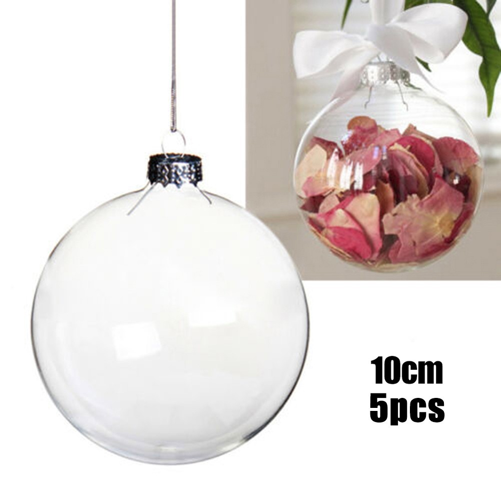 Confezione 10 Addobbi Palline Plastica Trasparente Per Decorazione Albero Di Nat - Foto 13 di 13