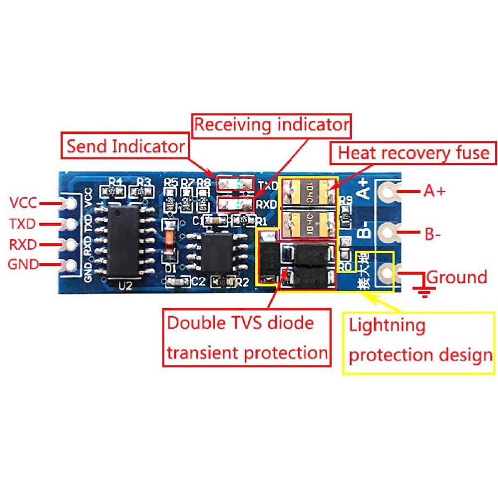RS485 UART Level Translator Compact Design Supports Multi Machine Communication - Photo 9/9
