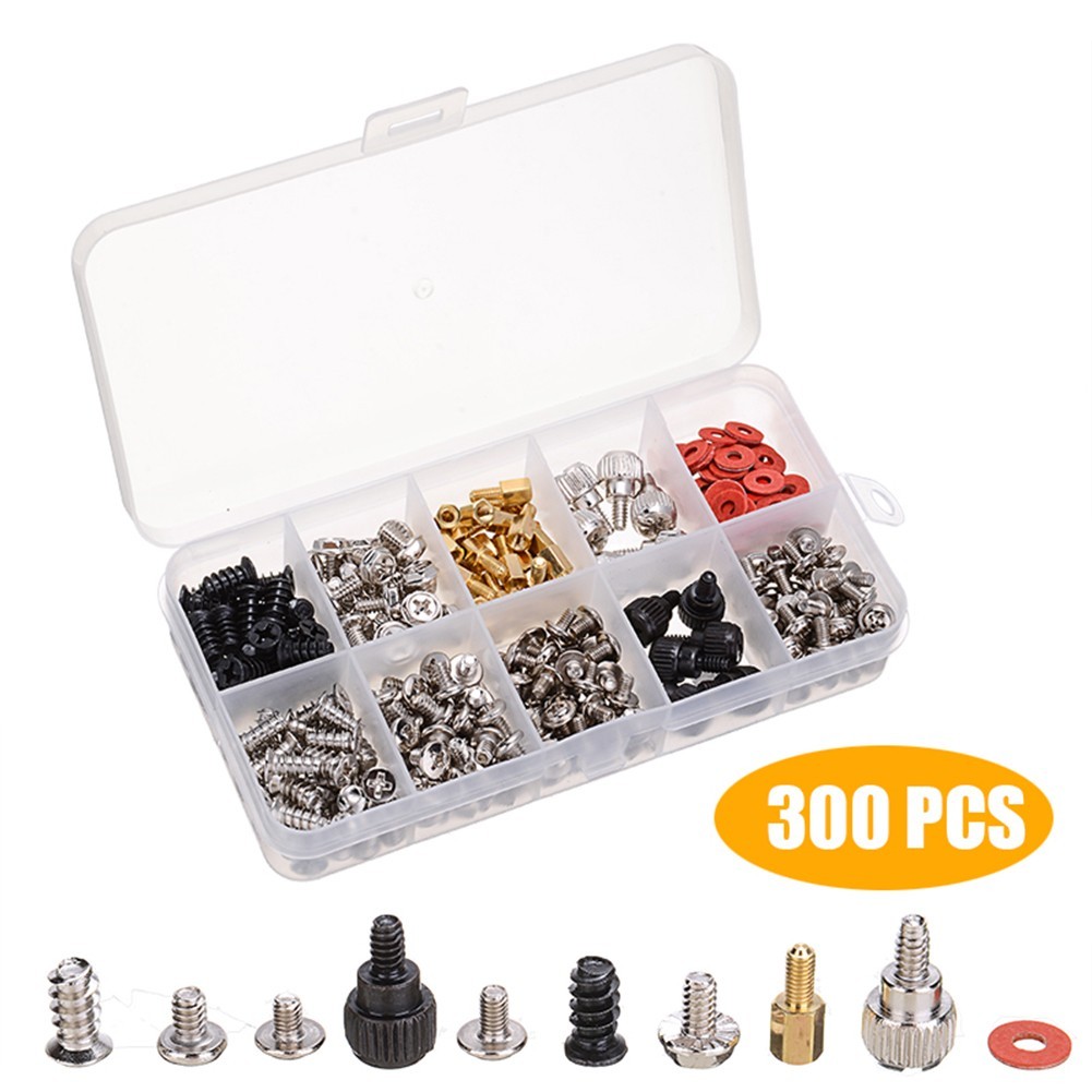 Sturdy 300pcs PC Computer Screws Standoffs Set Kit for Chassis ...