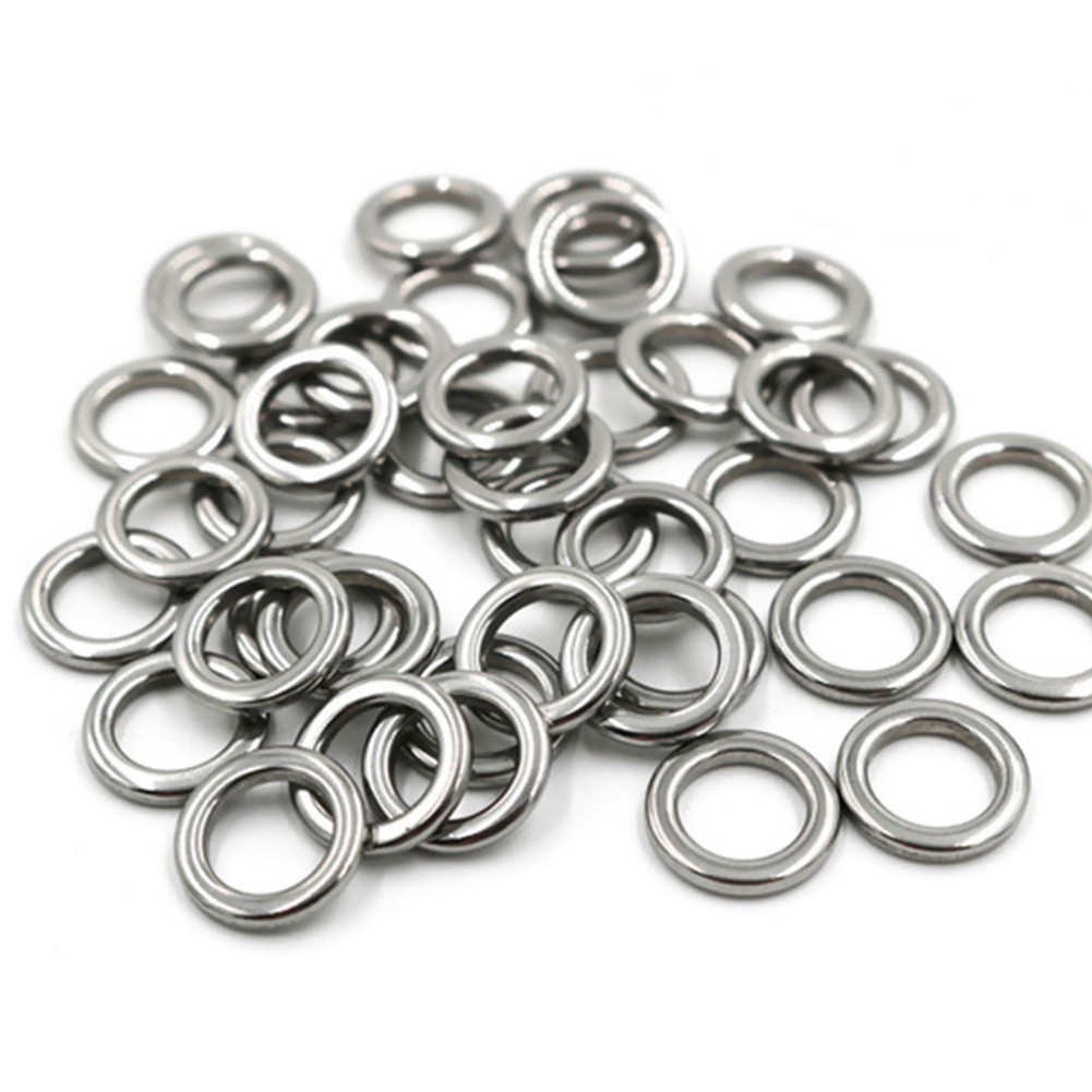 Premium Seamless Snap Rings for Fishing Anti Glare Finish and 50 pcs in a  Pack