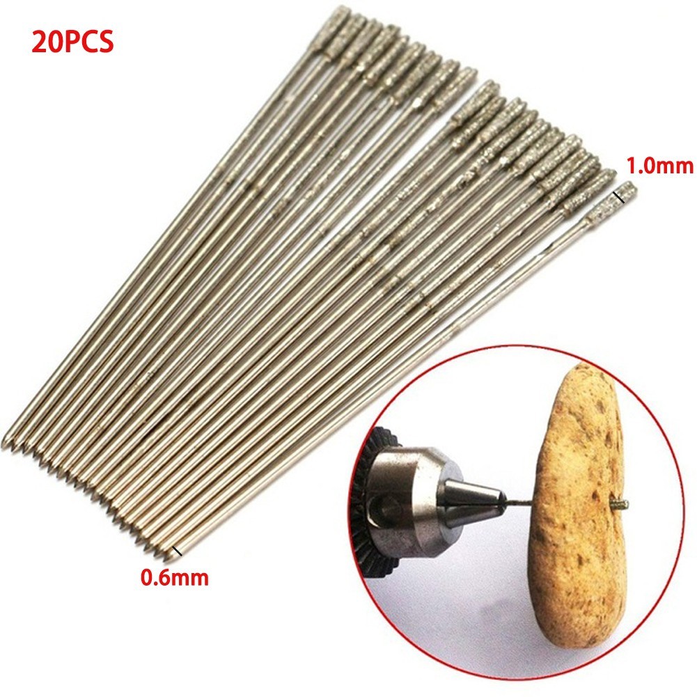 Mini punte trapano pietra diamantata per forare gioielli intricati diametro 1 mm - Foto 4 di 11