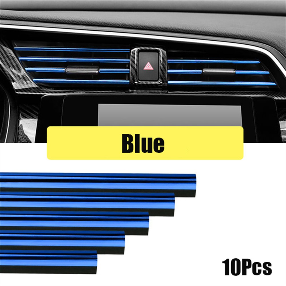 10 X Car Interior Air Conditioner Outlet Decoration Stripes/Cover Accessories