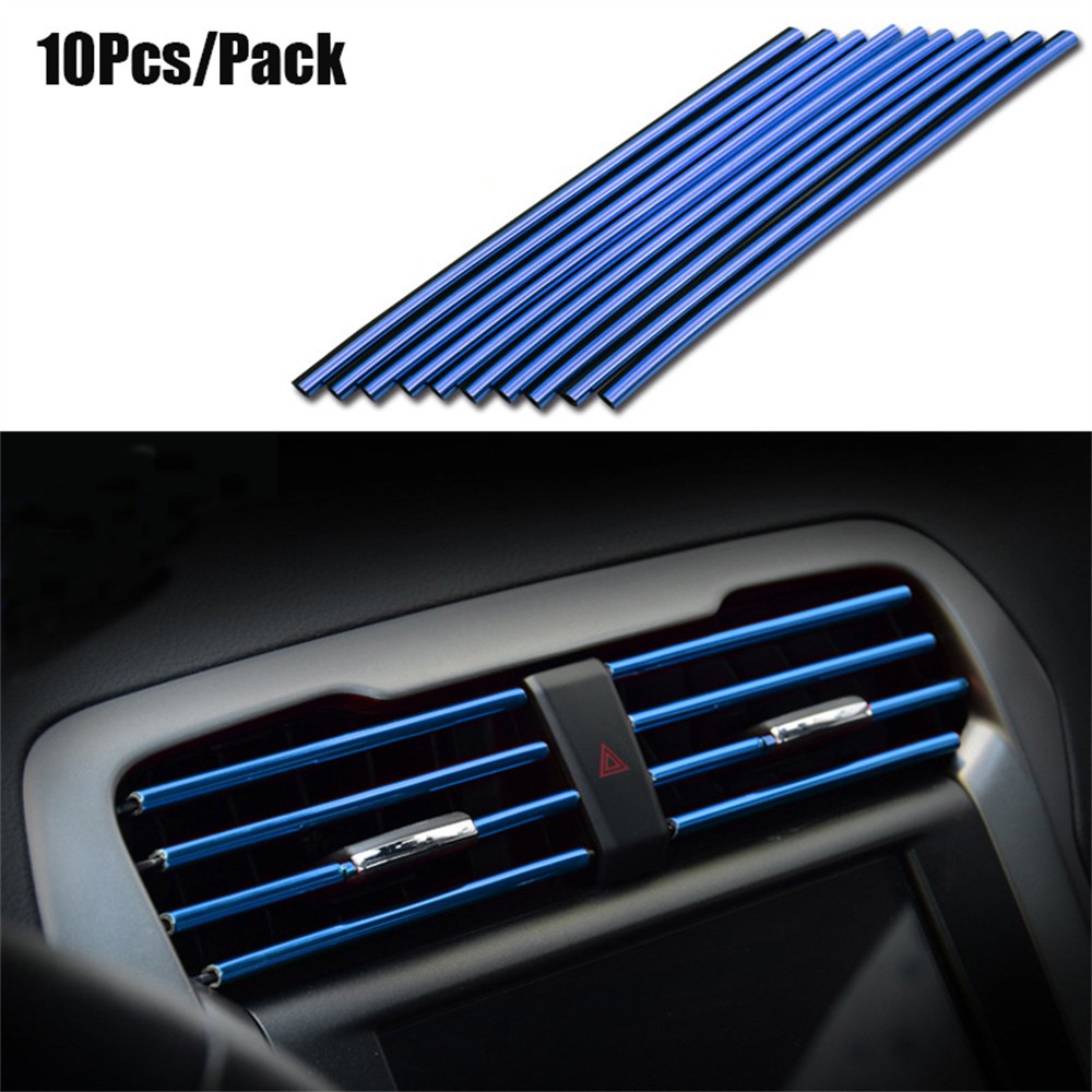 10 X Car Interior Air Conditioner Outlet Decoration Stripes/Cover Accessories