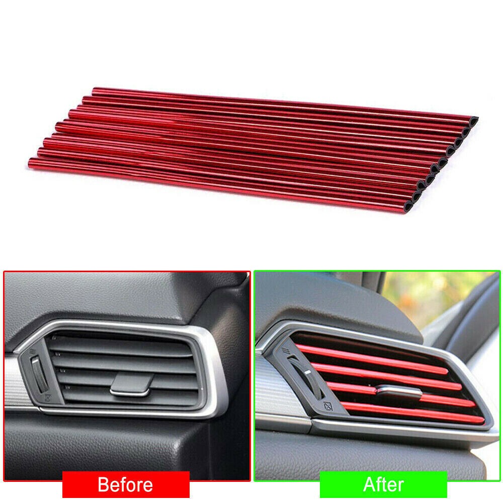 10 X Car Interior Air Conditioner Outlet Decoration Stripes/Cover Accessories