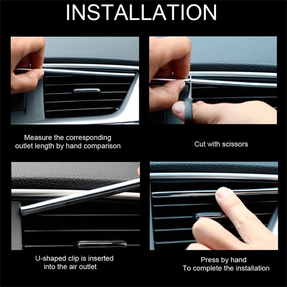 10 X Car Interior Air Conditioner Outlet Decoration Stripes/Cover Accessories