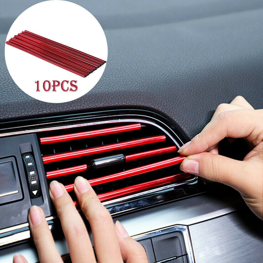 10 X Car Interior Air Conditioner Outlet Decoration Stripes/Cover Accessories