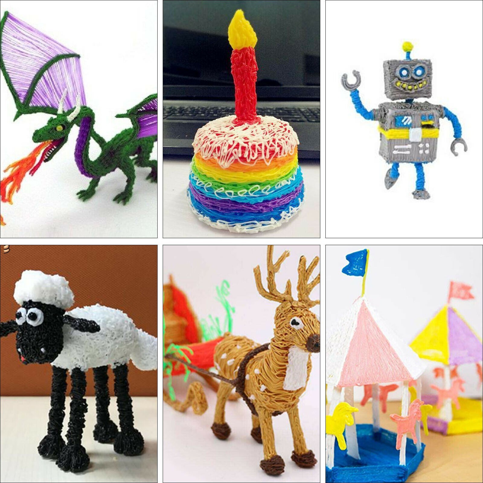Kinder 3D-Stifte Set 3D-Druckstift Mit 12 Farben 120ft PLA-Filament Geschenk NEU