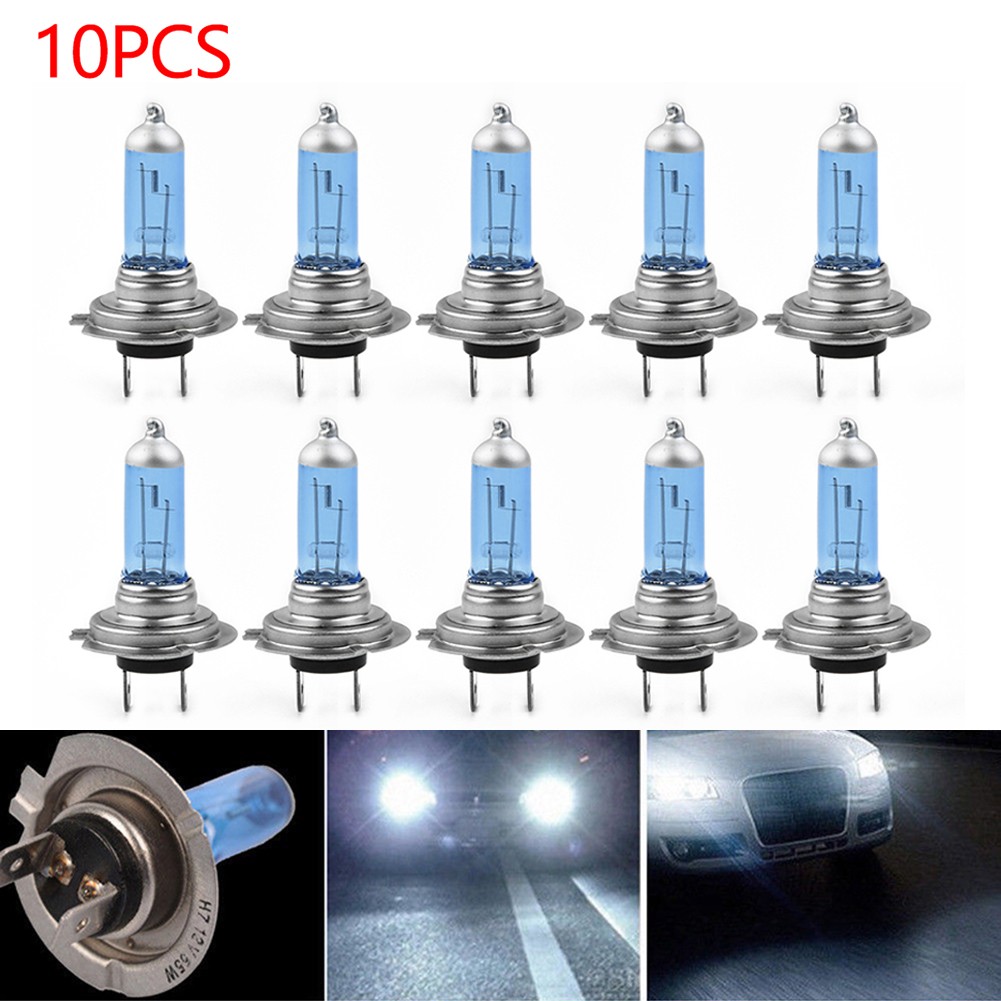 Light Xenon Headlights Set Bright 10pcs H7 12V White 6000K Halogen Lamp Bulbs - Picture 3 of 12