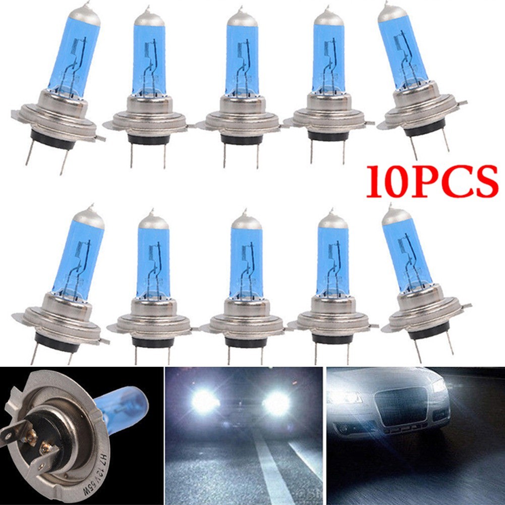 Light Xenon Headlights Set Bright 10pcs H7 12V White 6000K Halogen Lamp Bulbs - Picture 2 of 12