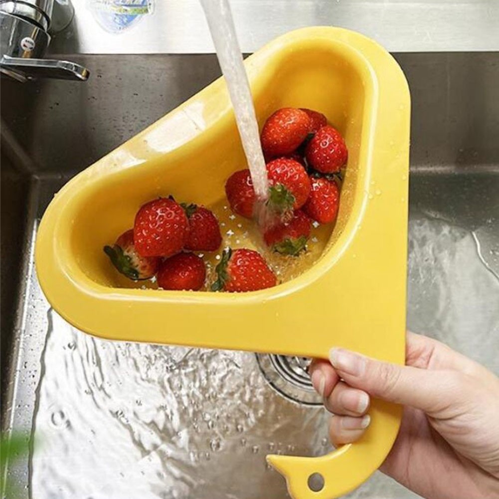 Triangle Sink Kitchen Storage Drain Basket Rack Shelf Holder Strainer Organizer