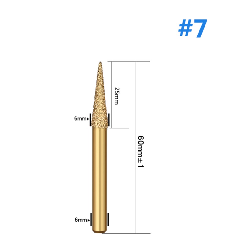 Effektive Vakuum gelötete Schleif-Rotationsfeile für Stein und Stahl 6 mm Schaft - Bild 30 von 51